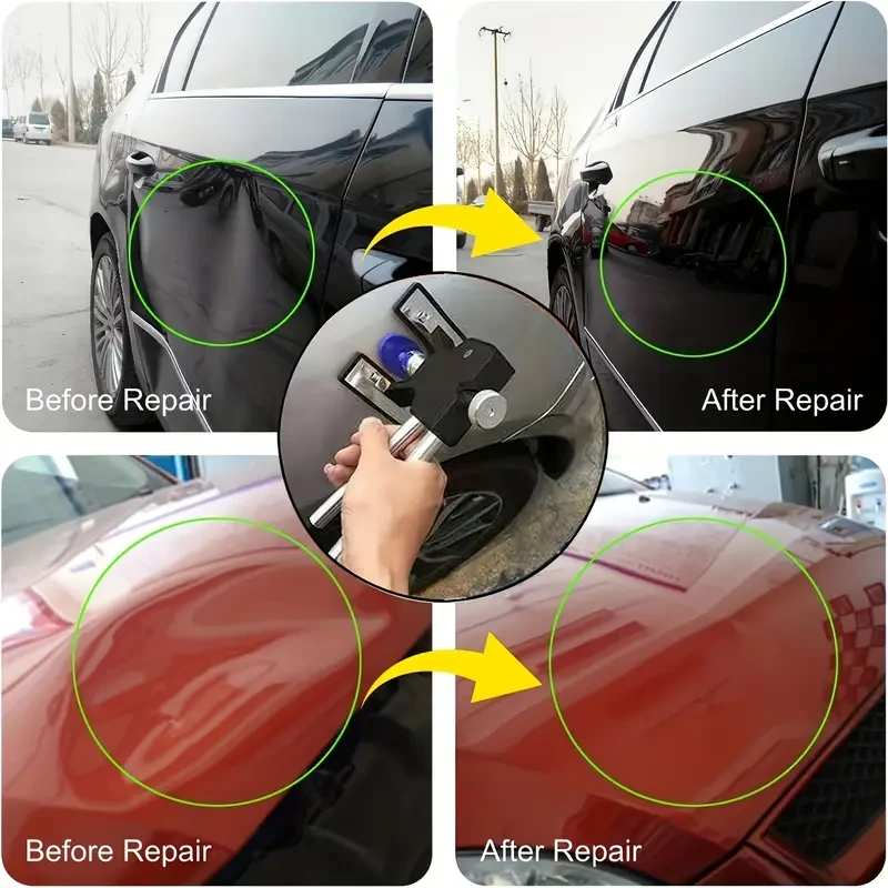 AU-Gauge Car Dent Puller - Paintless Plastic Weld Dent Removal with Comprehensive Glue Tabs Kit
