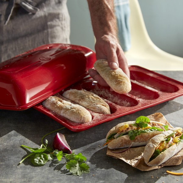 Mini-Baguettes Bread Baker - Burgundy - Emile Henry