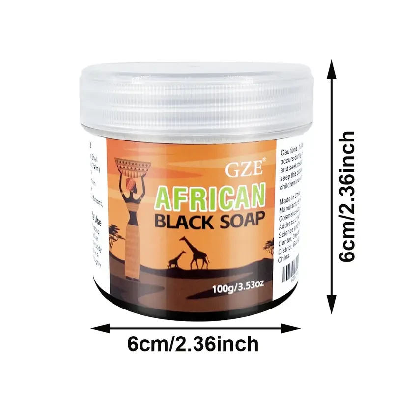 GZE African Black Soap Bar Paste Body Wash Set