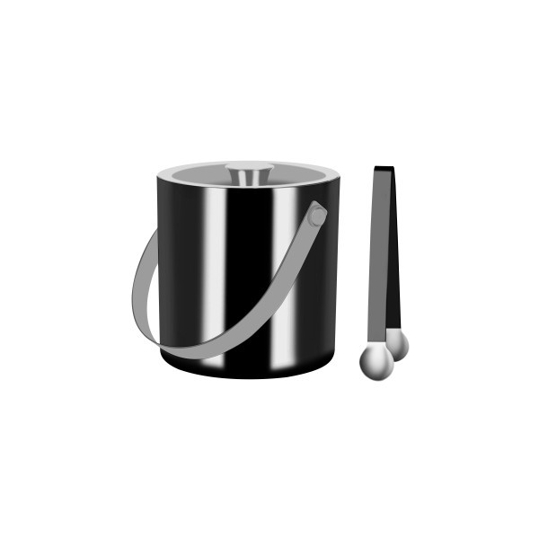 Double Wall Ice Bucket with Tongs - Gunmetal - Zanzi