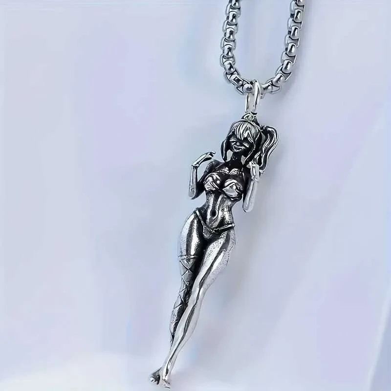 Vintage Gothic Style Small Ugly Female Personality Couple Pendant Necklace