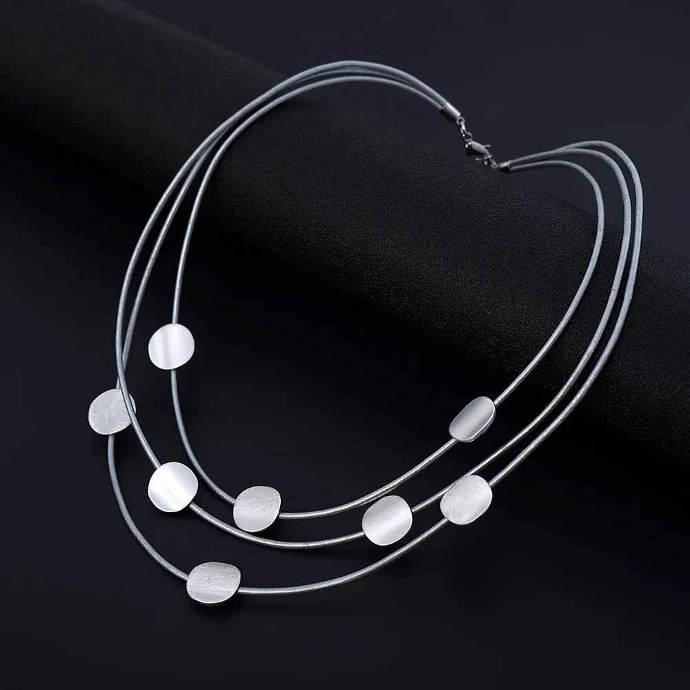 Multi-layer Necklace Female Niche Design Women's Dress Accessories Ins Female Alloy Simple Necklace Clavicle Chain