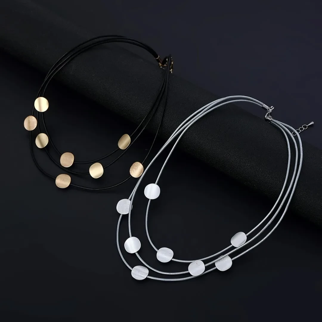 Multi-layer Necklace Female Niche Design Women's Dress Accessories Ins Female Alloy Simple Necklace Clavicle Chain