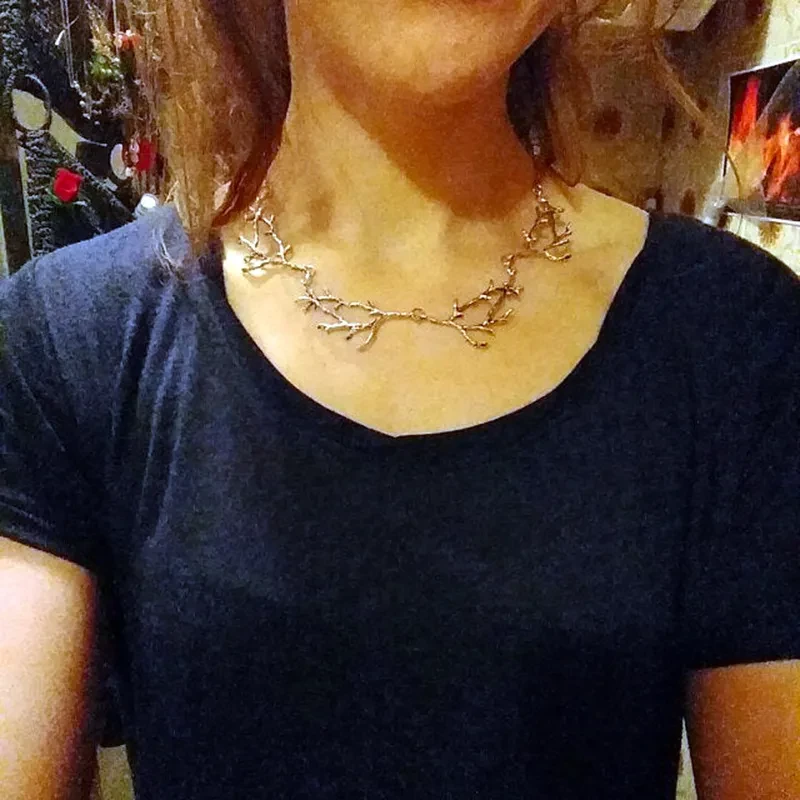 Vintage Personality Woods Silver Branch Necklace