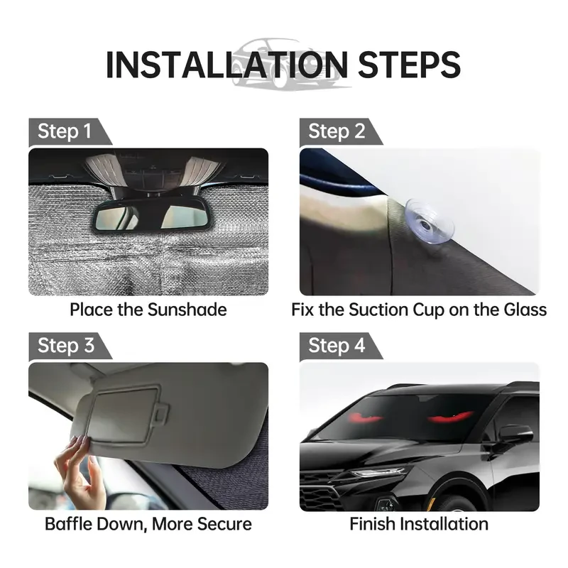 Red Eyes UV-Blocking Car Sun Shade
