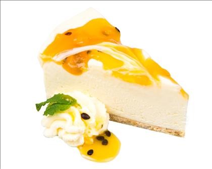 Cheesecake Peach & Passionfruit 23cm 14 wedges