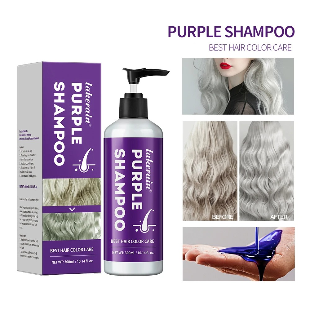 300ml Purple Shampoo for Blonde Hair  Yellow Tone Remover and Color Lock for Silver, Gray, and Bleached Hair