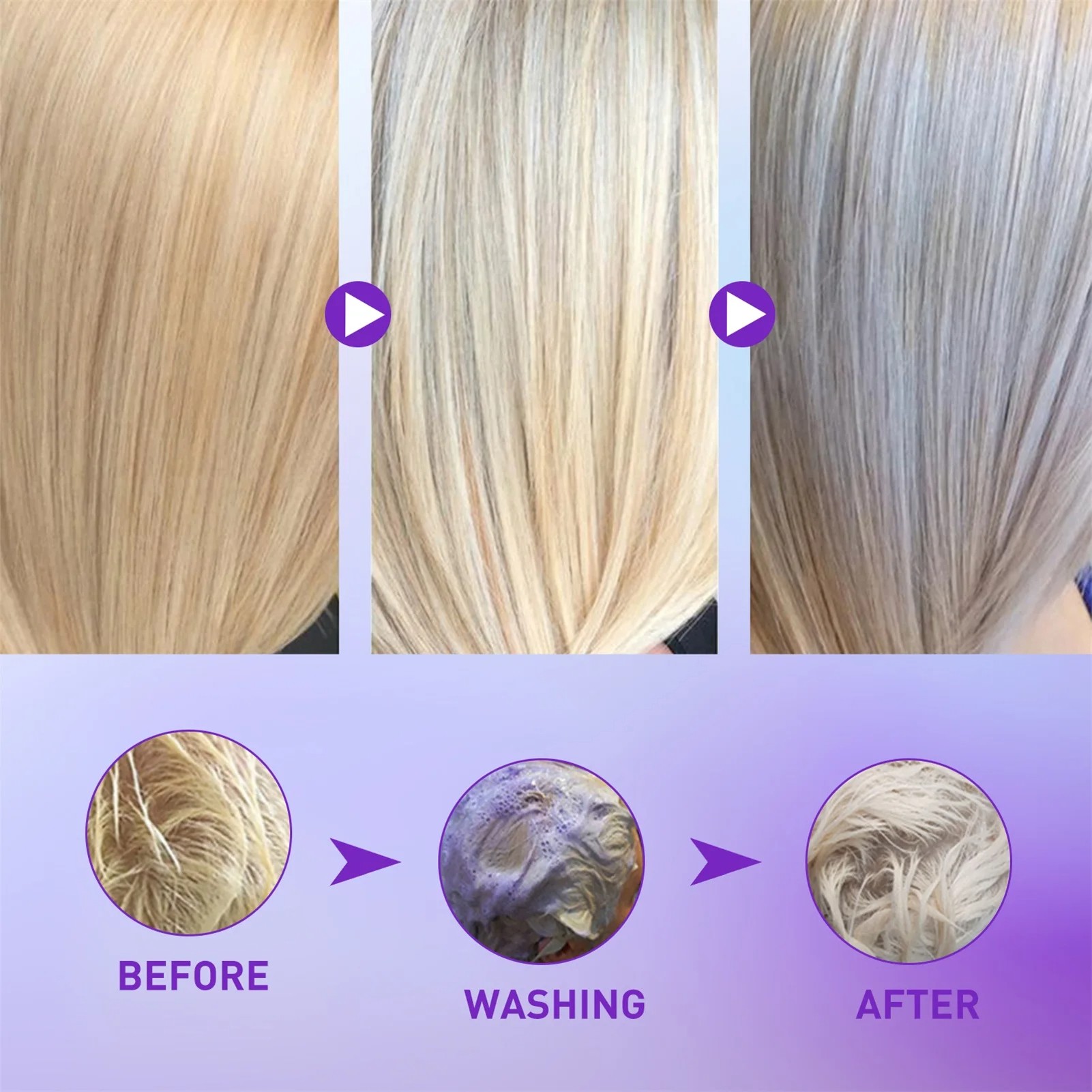 Color Fixing Shampoo for Fading Yellow After Bleaching Care and Grey Hair Color Lock