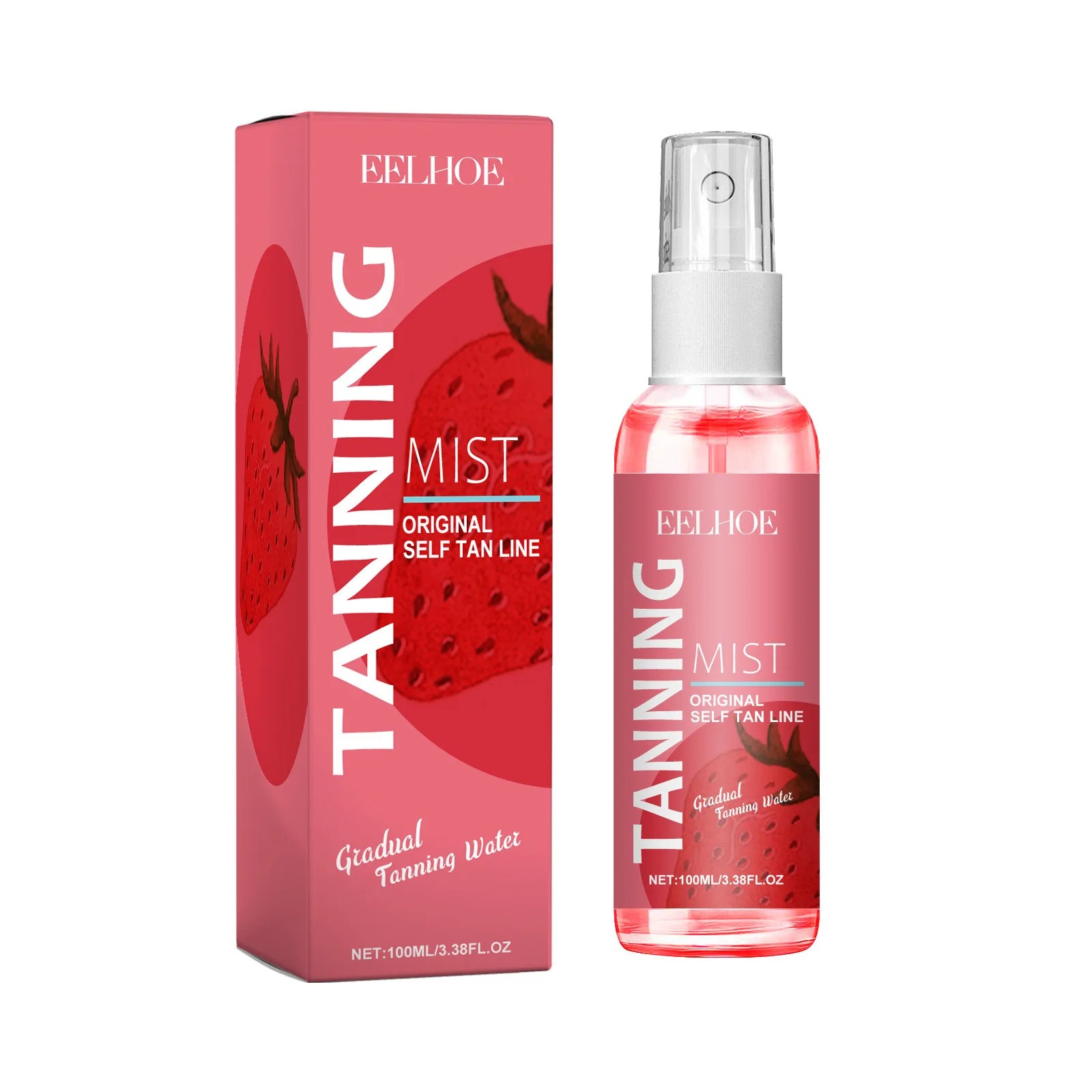 Strawberries Body Quick Tanning Spray Sunless Summer Tan Bronzer Lotion, 100ml