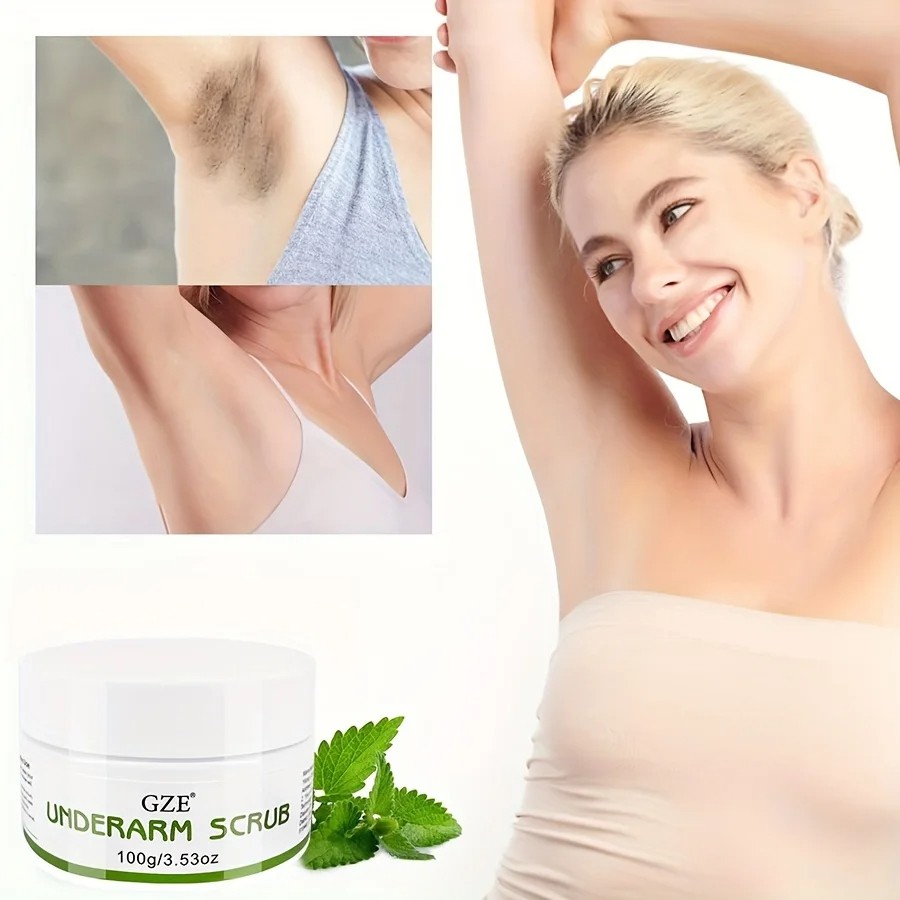 GZE Underarm Scrub with Peppermint, Aloe Vera, and Walnut Shell Powder