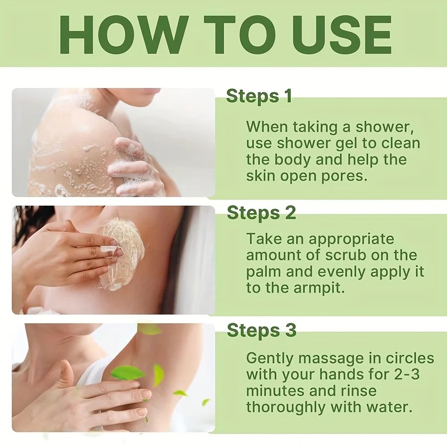 GZE Underarm Scrub with Peppermint, Aloe Vera, and Walnut Shell Powder