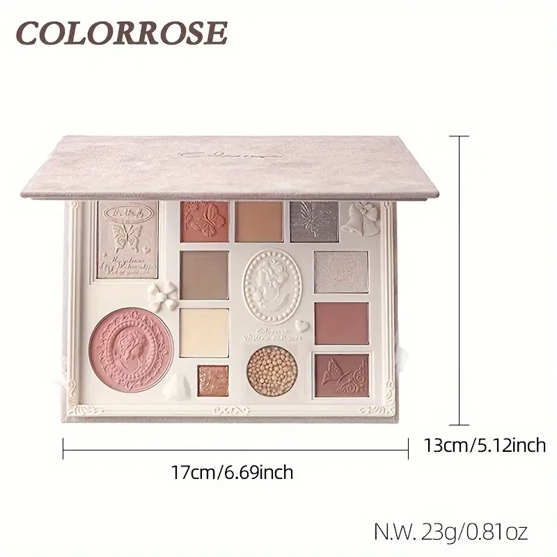 COLORROSE Matte & Shimmer Eyeshadow Palette with Mirror