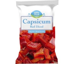 CAPSICUM RED DICED 10MM 1KG (FARM FRESH) [FZN]
