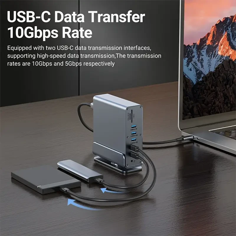 15-in-1 USB-C Docking Station - Ultimate Connectivity Solution for Laptops
