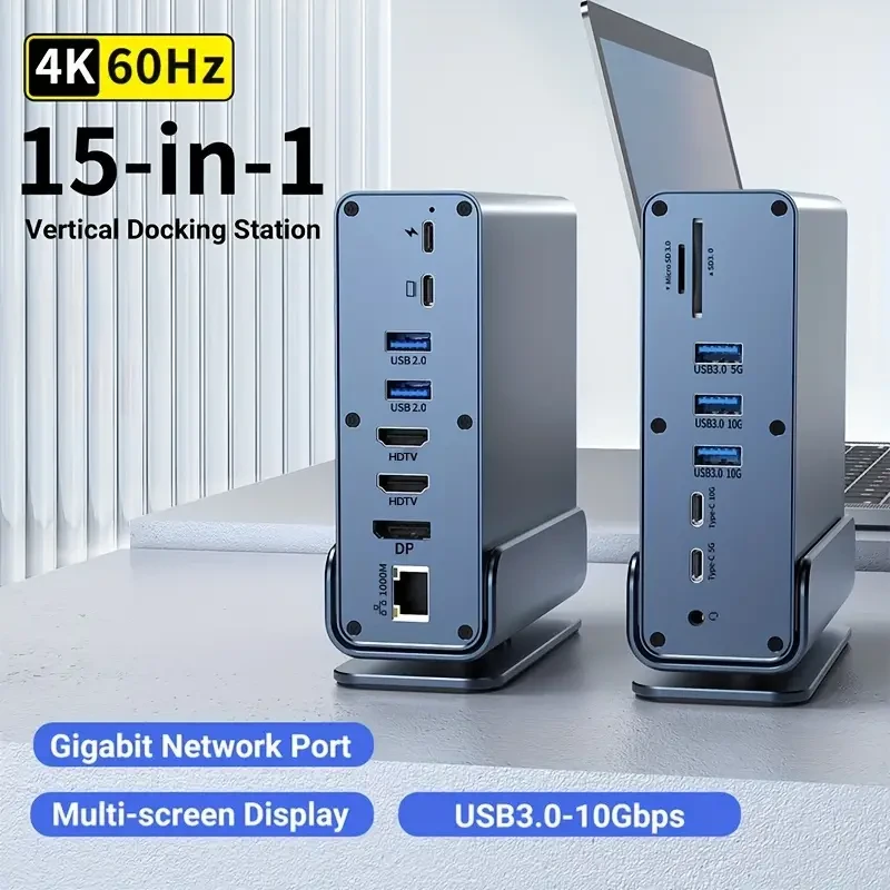 15-in-1 USB-C Docking Station - Ultimate Connectivity Solution for Laptops