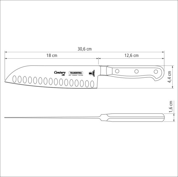 Century Forged Santoku Knife 7", 18cm - Tramontina