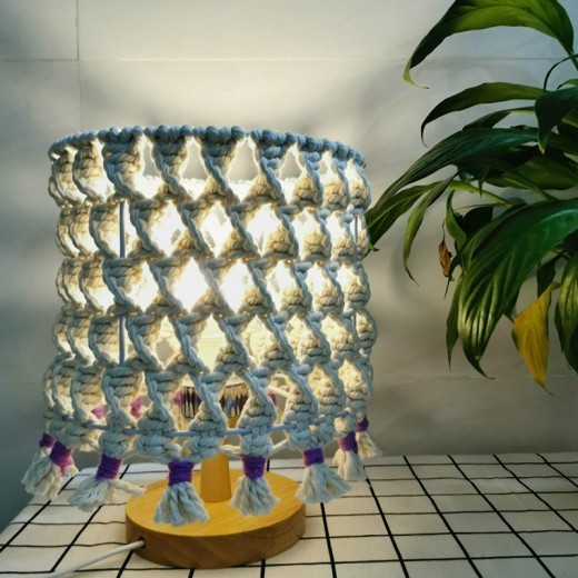 Nordic Style Hand-woven Table Lamp Decorative Lamp Bedroom Bedside Lamp Ethnic Bohemian Creative Lamp