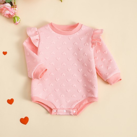 Baby Girl's Fashion Love Peach Romper