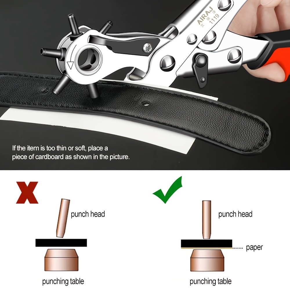Leather Belt Hole Puncher - AIRAJ Belt Punch Pliers