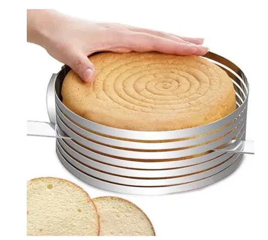 6 Layers Adjustable Cake Cutter Slicer Stainless Steel Round Bread Cake Cutter Slicer Mousse Ring Mould Cake Decorating Tools