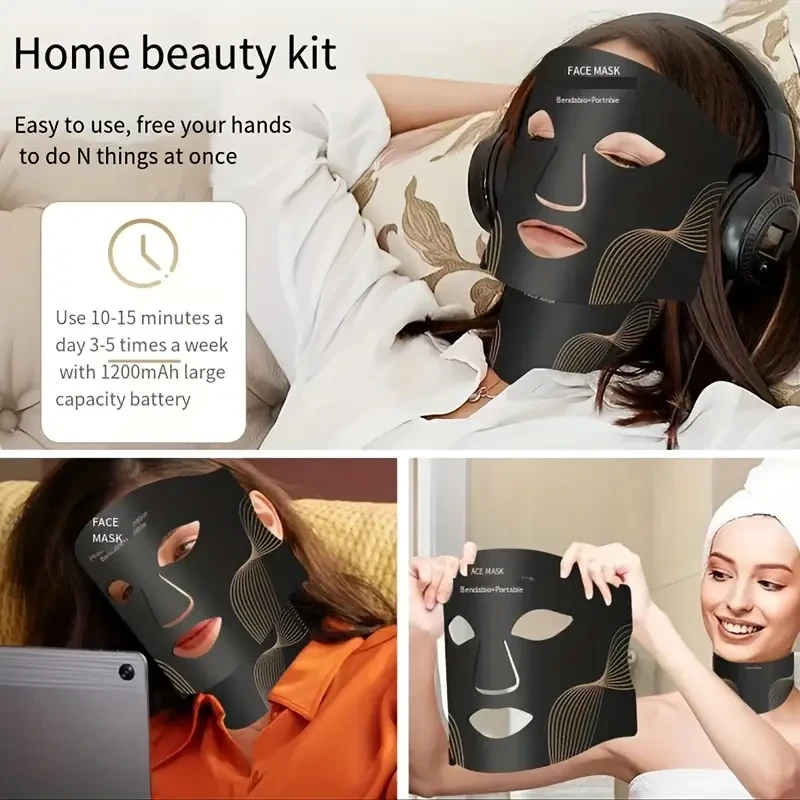 ELON-YC Rechargeable 7-Color LED Facial & Neck Mask