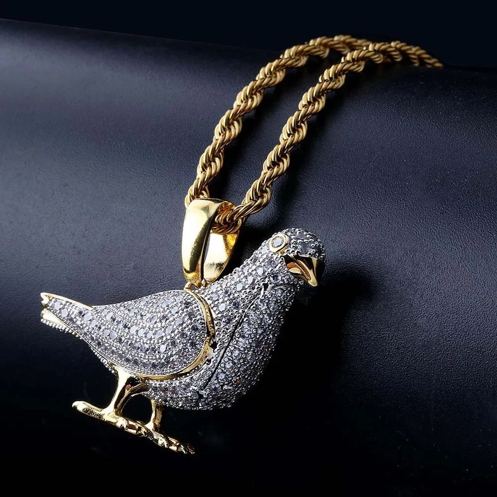 Micro Zirconia Two-color Hipster Animal Necklace