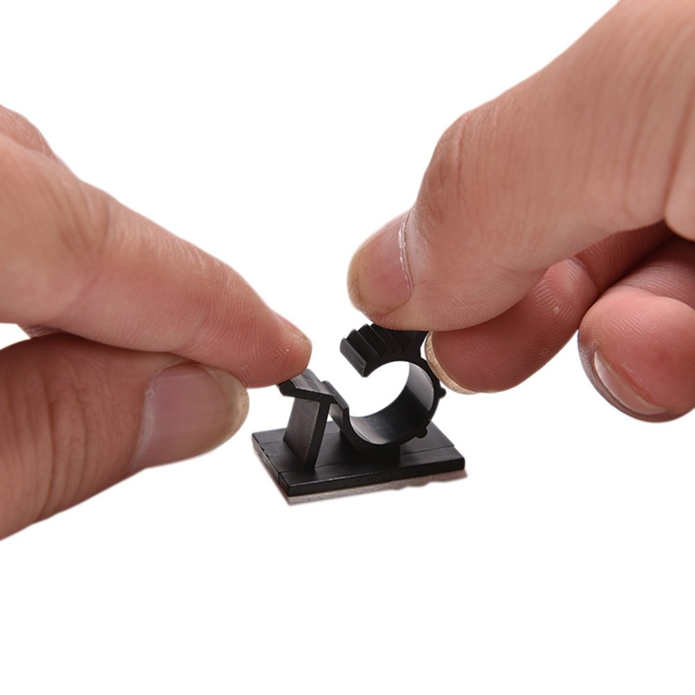 10PCS 13mm nylon Black adhesive cable clamp Wire Cable Clip