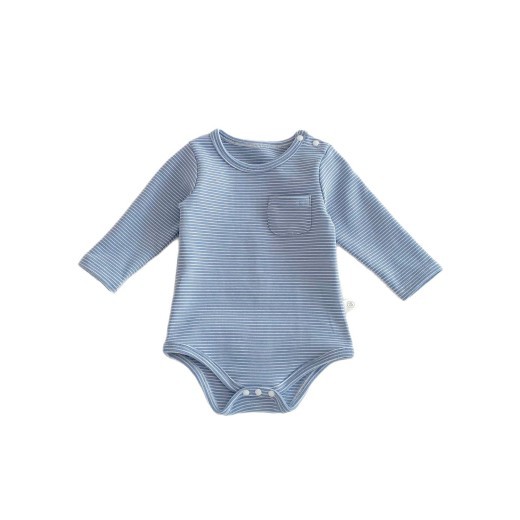 Striped Triangle Rompers Male And Female Baby Long Sleeve Jumpsuit