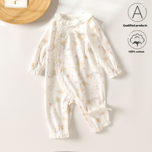 Newborn Spring And Autumn Baby Jumpsuit Cute Jumpsuit