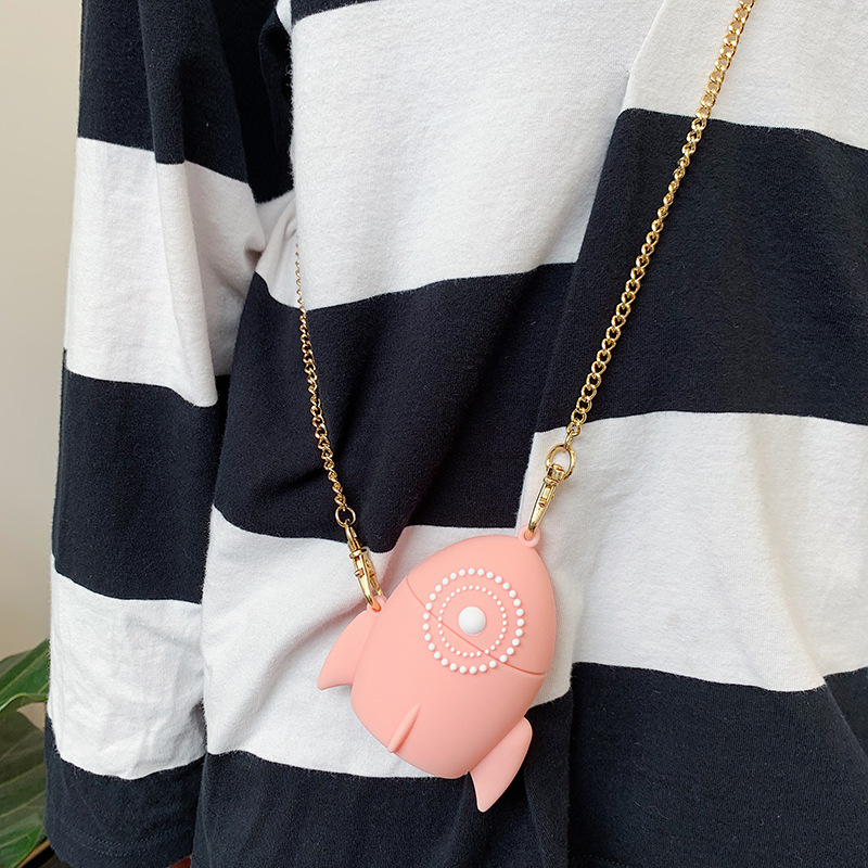 Compatible with Apple, Pink rocket airpods2 protective cover