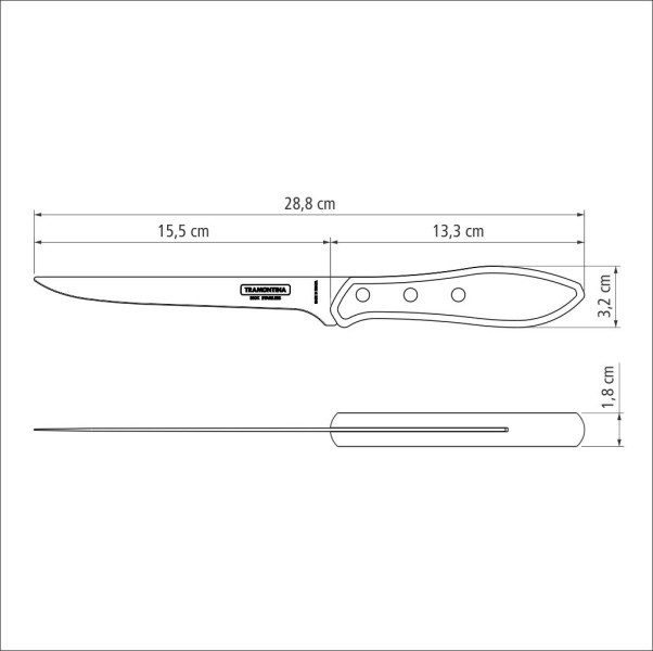 Polywood Churrasco Fillet/Boning Knife 6" 16cm - Tramontina