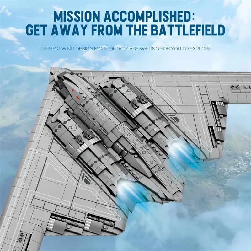 Tech B-2 Ghost Stealth Machine Construction Set, Aircraft Model Assembly Toys