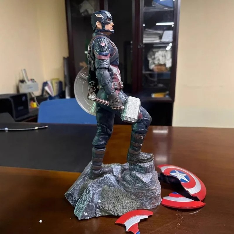 Avengers Endgame 43cm Big Captain America Steve Double-Headed Sculpture