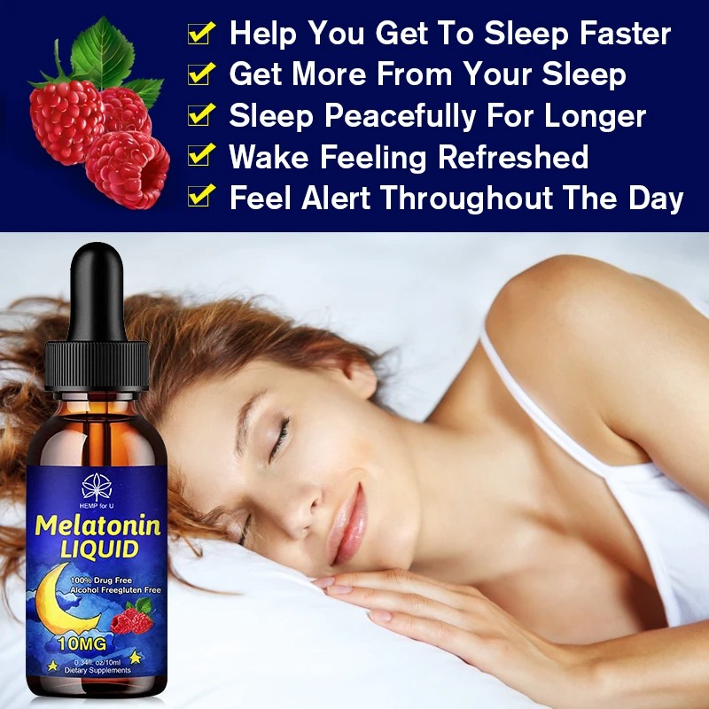 Melatonin DropIns 10mg  Liquid Sleep Aid Support for Healthy Sleep