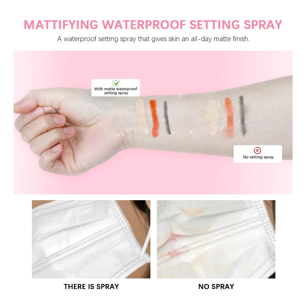 Mattifying Waterproof Setting Spray  Glossy Matte Base Makeup Control Oil