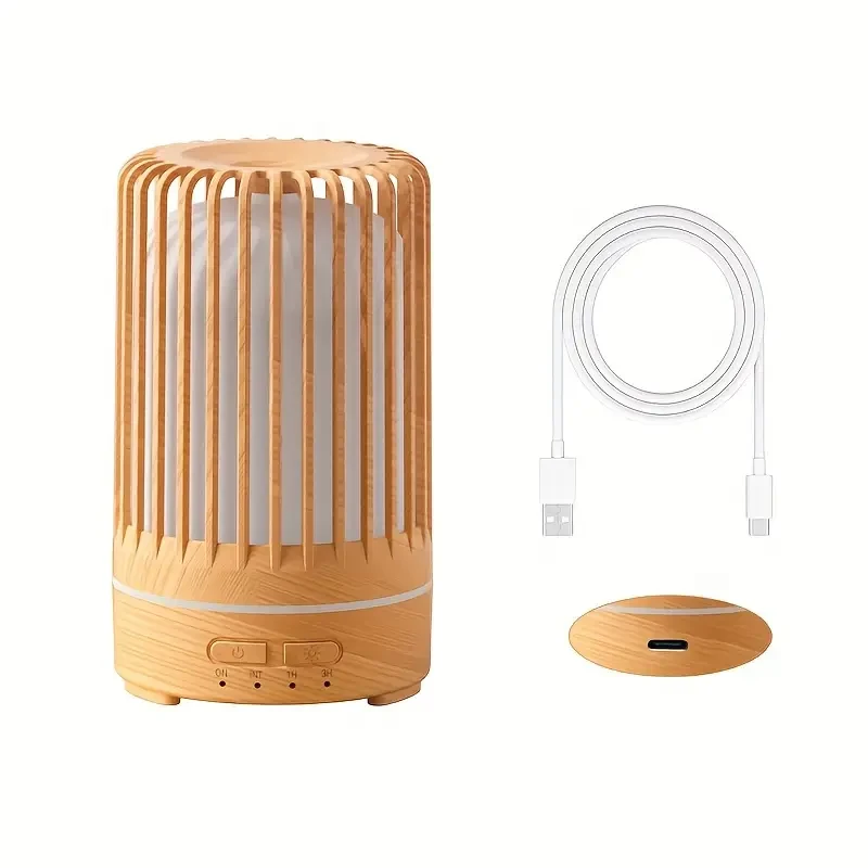 Soundwave Technology Aroma Diffuser Humidifier with 7-Color LED Lights  USB Powered, Mini Essential Oil Diffuser for Bedroom, Office, Cafe & Yoga, Birdcage Design, Timer Setting, 150ml