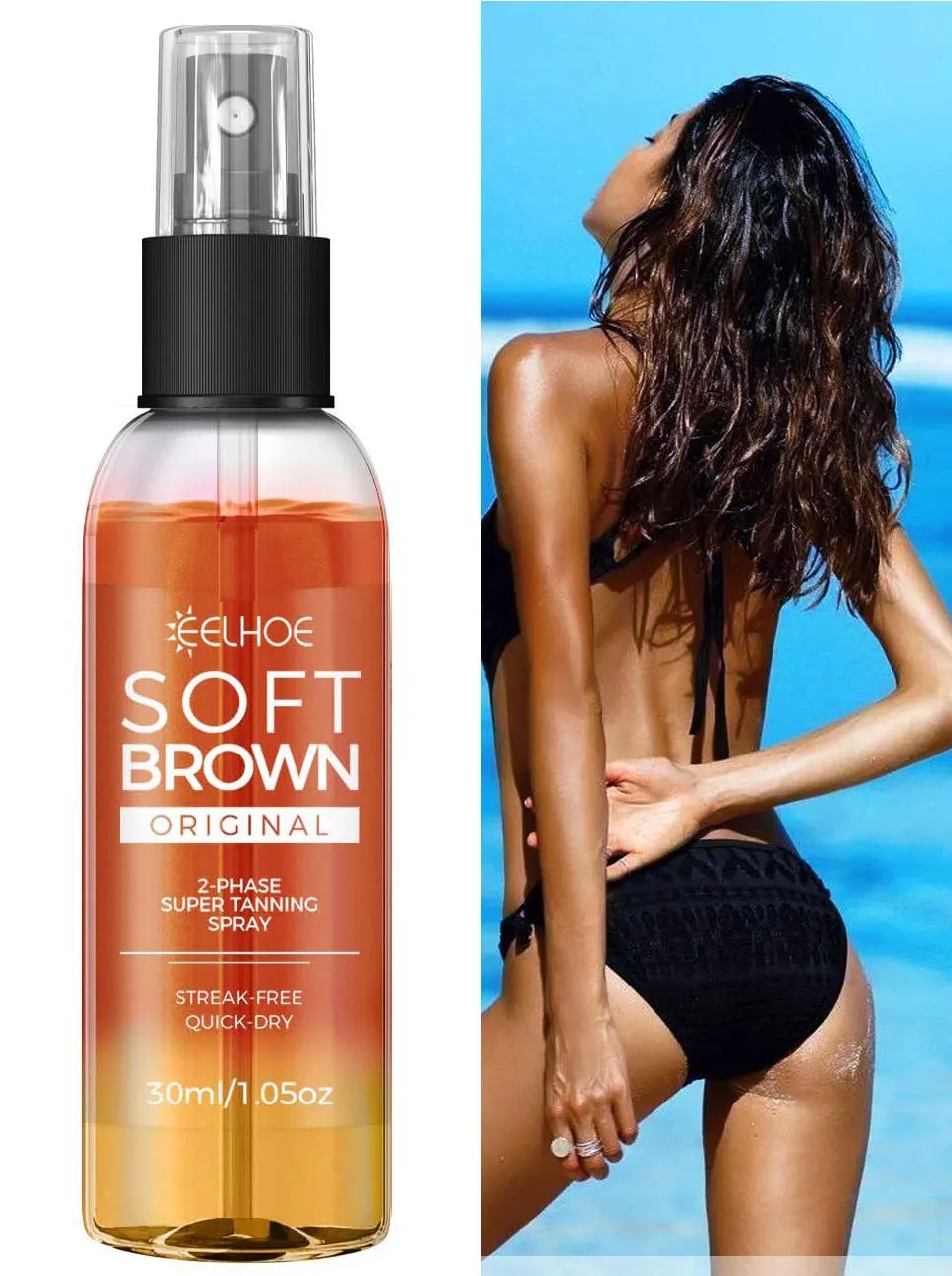 Wheat-Colored Tanning Spray  Sunbathing Aid for Gentle, Natural Tan Indoors & Outdoors