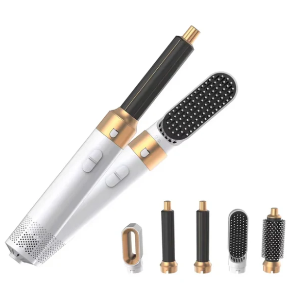 Silkspin 5-in-1 Styling Master: Low Noise Hot Air Brush for Perfect Curls, Waves & Straight Style