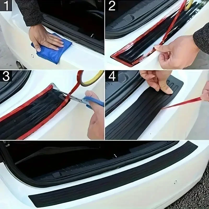 Durable Rubber Car Trunk Pad - Scratch-Resistant Door Sill Protector