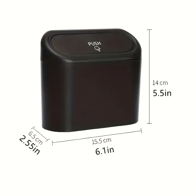 Compact Car Trash Can - Leak-Proof Mini Garbage Bin & Storage Organizer