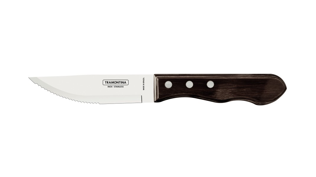 Churrasco Steak Knife Jumbo Point Brown 4 Piece Set 12cm  - Tramontina