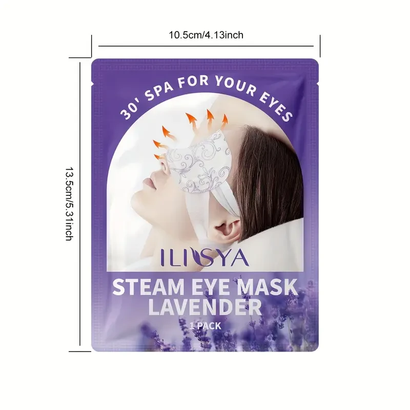 ILISYA Lavender Steam Eye Mask, 15 Bags, Individually Packaged
