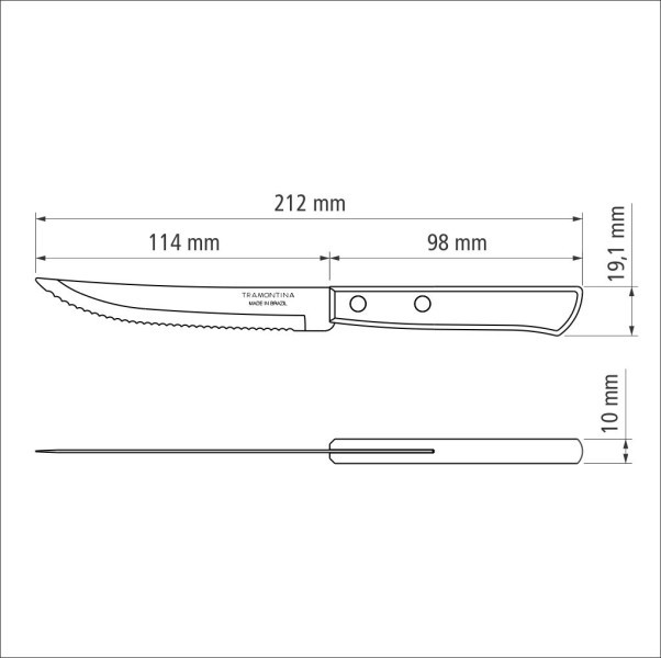 Churrasco Steak Knife Traditional 6 Piece Set 11cm - Tramontina