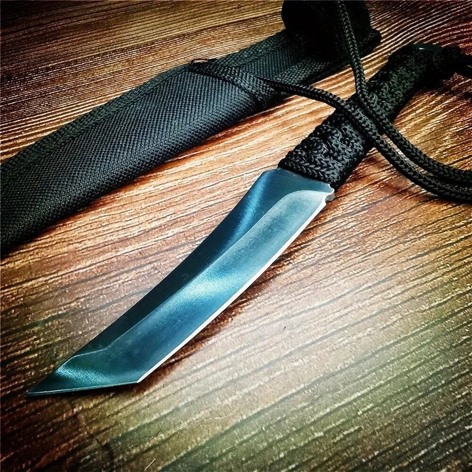 EDC Stainless Steel Outdoor Pocket Knife with Scabbard | Sharp Survival & Camping Cutting Knife