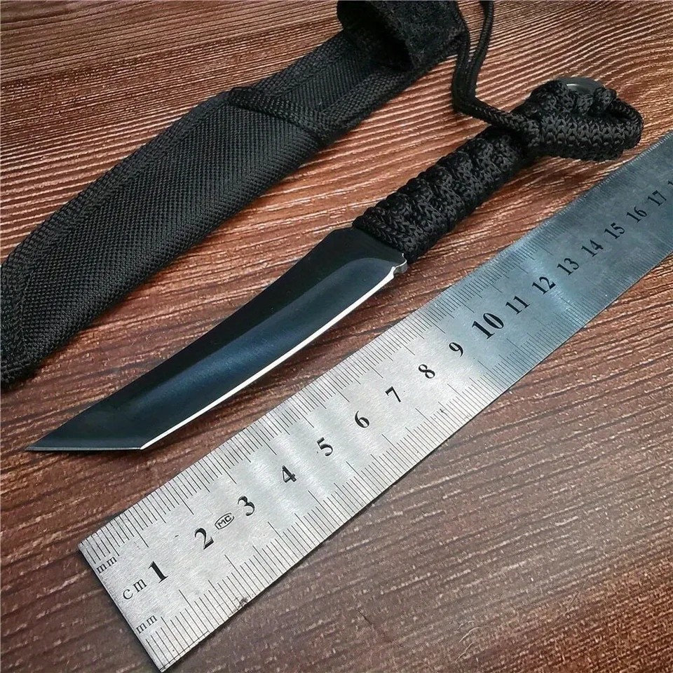 EDC Stainless Steel Outdoor Pocket Knife with Scabbard | Sharp Survival & Camping Cutting Knife