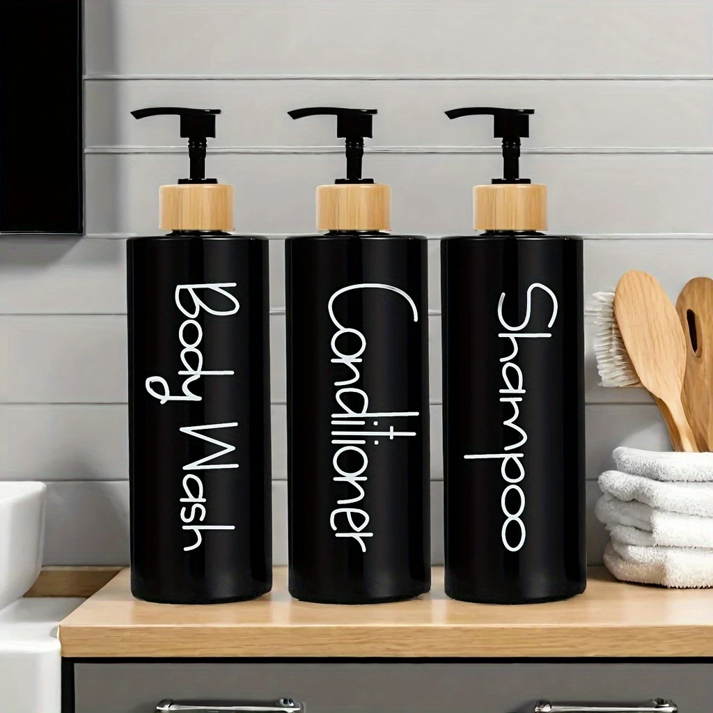 3-Pack Minimalist Bathroom Dispenser Bottles