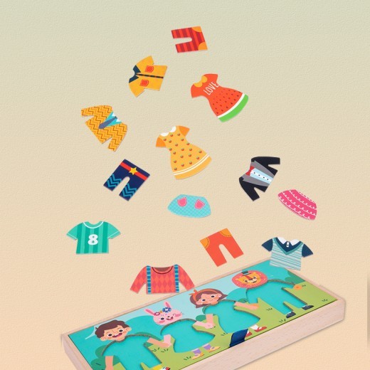 Children's Early Education Perception Puzzle Wooden Variety Hang The Clothes Dressing Educational Toys