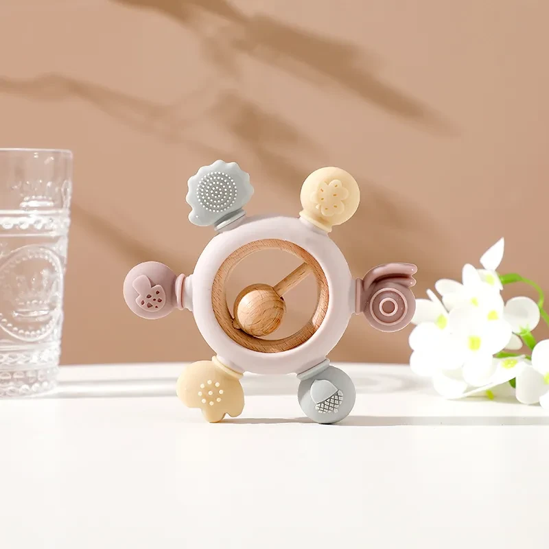 Silicone Teether Baby Molar Stick Toy