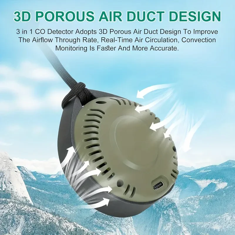 Portable 3-in-1 Carbon Monoxide Detector