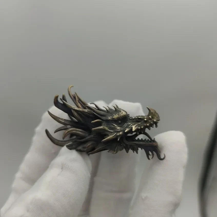 Vintage Hip Hop Pure Copper Dragon Pendant Accessory
